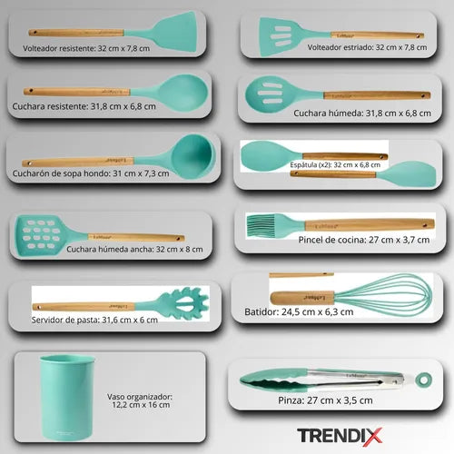 Kit de Utensilios Higiénicos Silicona x12